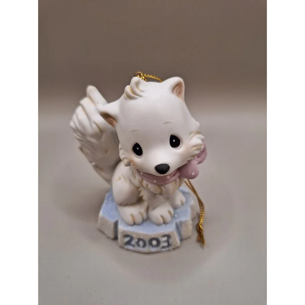 Enesco Precious Moments 2003 Bright Eyed and Bushy Tailed Dog Christmas Ornament